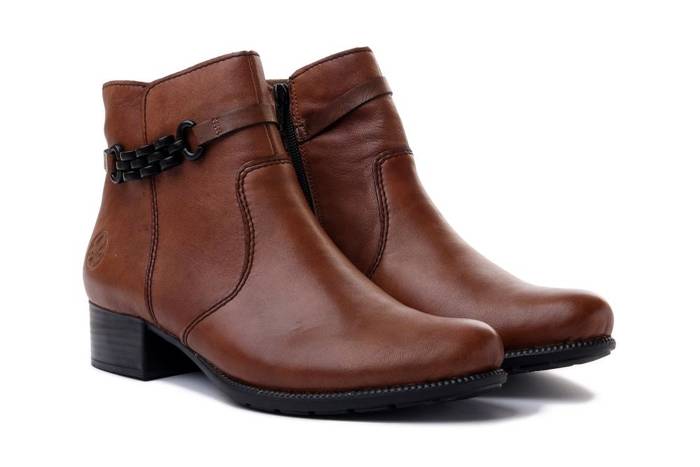 RIEKER 78676-25 brown, botki damskie