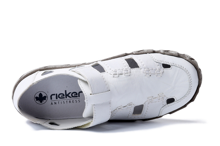 RIEKER L0362-80 white, półbuty letnie damskie