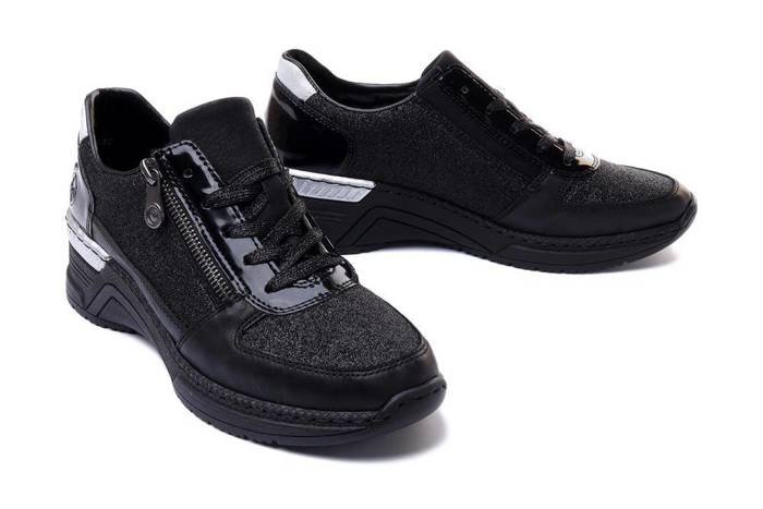 RIEKER N4313-00 sneaker black, półbuty damskie