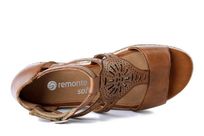 RIEKER REMONTE D3053-24 brown, sandały damskie