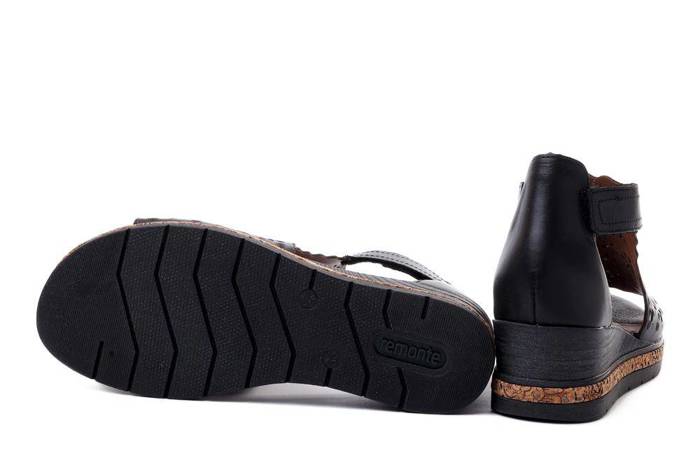 RIEKER REMONTE D3056-01 black, sandały damskie