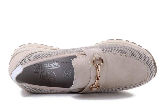 RIEKER Sneaker N7455-60 beige, półbuty damskie