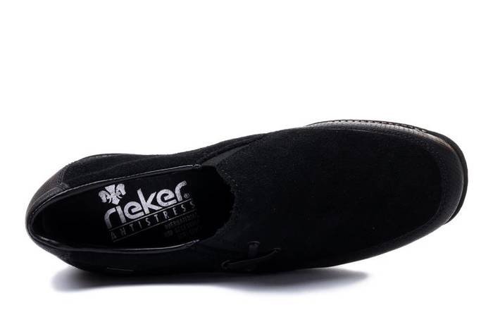 RIEKER TEX 44259-00 black, półbuty/mokasyny damskie