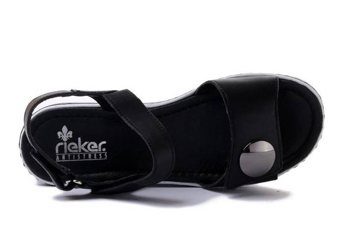 RIEKER V02S8-00 black, sandały damskie