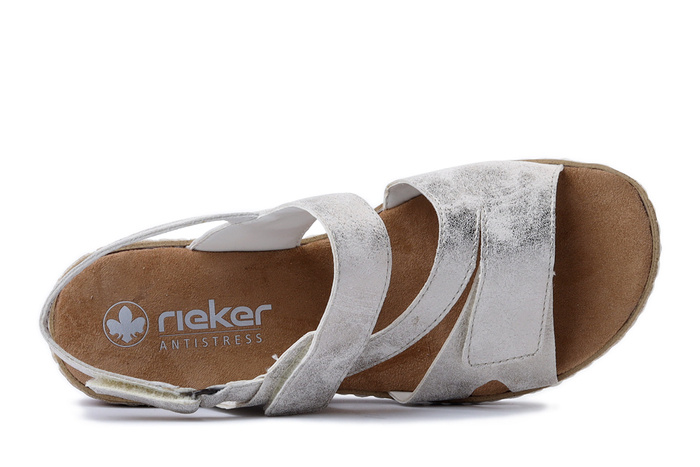 RIEKER V3666-60 beige combination, sandały damskie