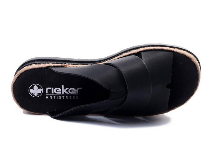 RIEKER V7989-00 black, klapki damskie