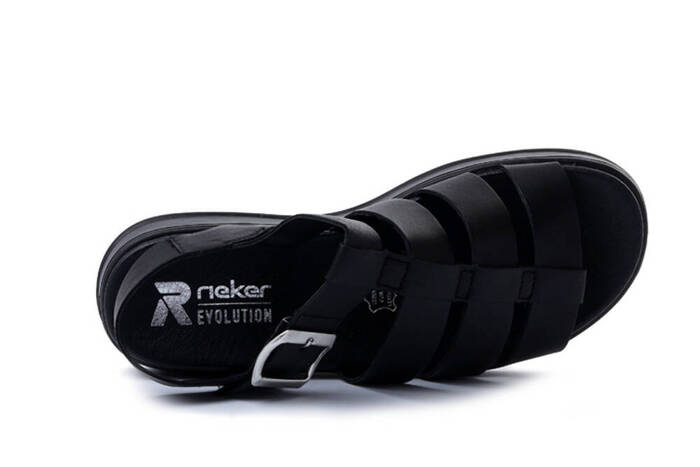 RIEKER W0804-00 black, sandały damskie