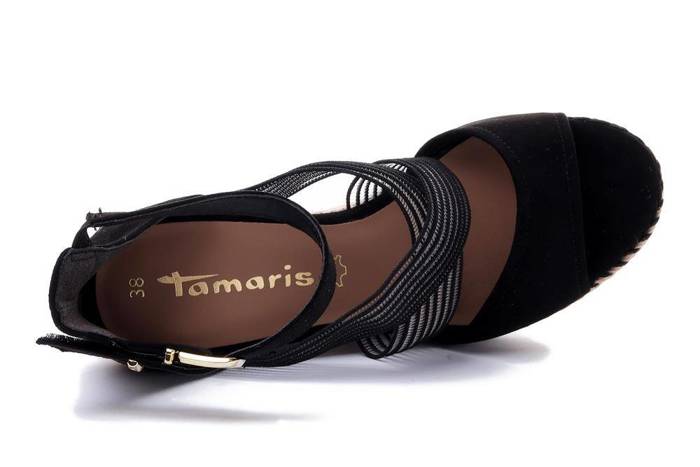 TAMARIS 28350-28 001 black, sandały damskie